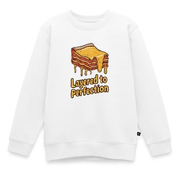 Layered to Perfection - Kids Premium Organic Sweatshirt - white - Front - AI Model Kid Male (0cm)
