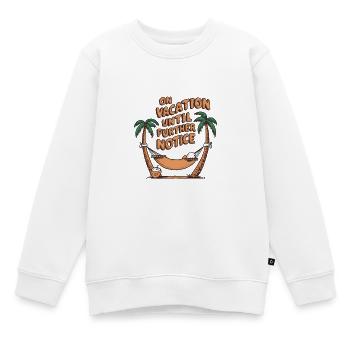 On holiday until further notice - Kids Premium Organic Sweatshirt - white - Front - AI Model Kid Male (0cm)