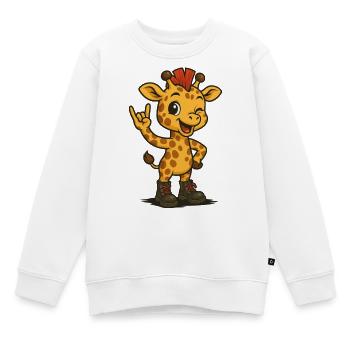 Girafe punk rock - Sweat Premium enfant bio - blanc - Devant - AI Model Kid Male (0cm)