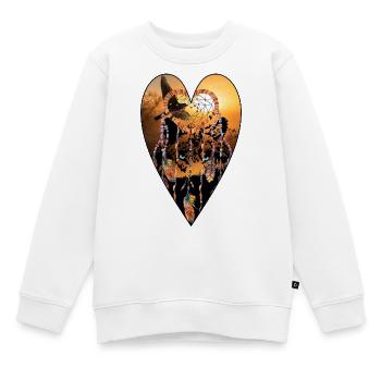 Loup sauvage et libre cœur nature - Sweat Premium enfant bio - blanc - Devant - AI Model Kid Male (0cm)