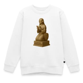 Meditative Hörergeist Skulptur - Kinder Premium Organic Sweatshirt - Weiß - Vorne - AI Model Kid Male (0cm)