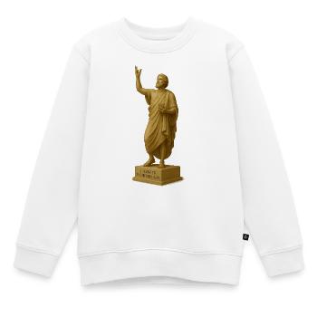 Religious sculpture with message - Kids Premium Organic Sweatshirt - white - Front - AI Model Kid Male (0cm)