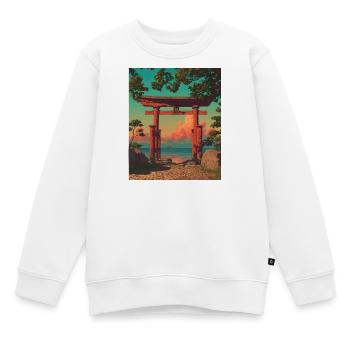Torii Tor bei Sonnenuntergang am Ufer - Kinder Premium Organic Sweatshirt - Weiß - Vorne - AI Model Kid Male (0cm)