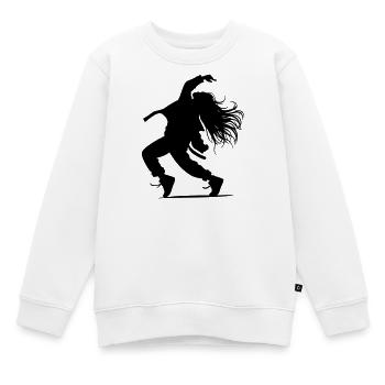 B-Girl Silhouette – Breakdance Groove - Kinder Premium Organic Sweatshirt - Weiß - Vorne - AI Model Kid Male (0cm)