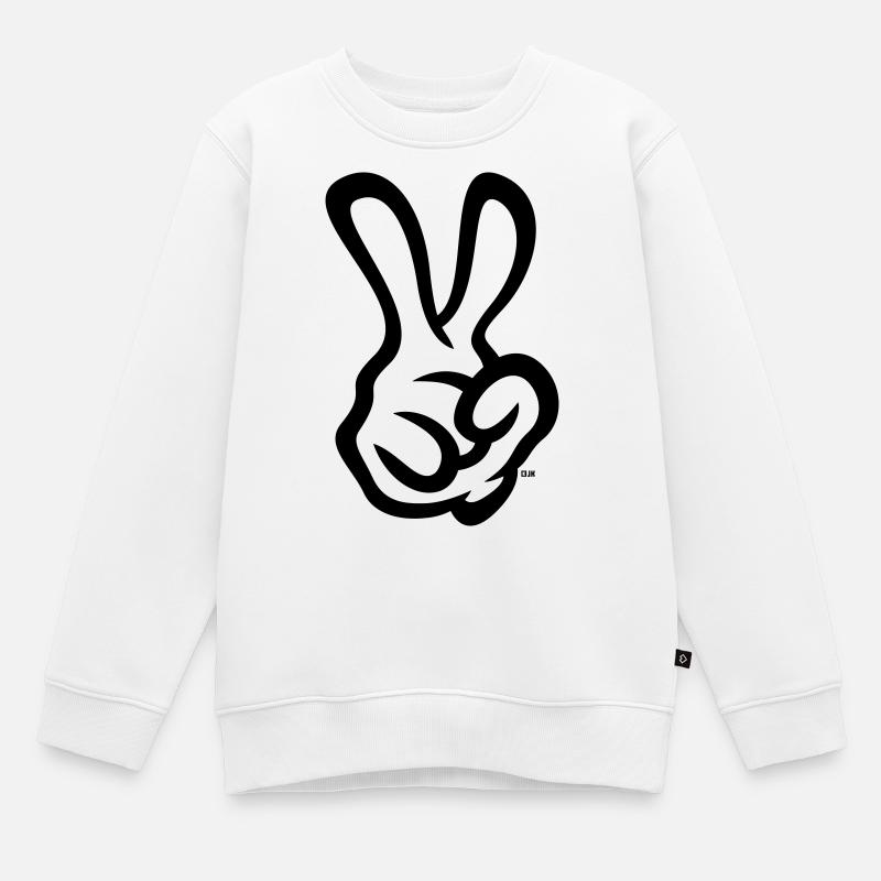 Segerhandsignaler (höger hand / 1C) - Sweatshirt Premium barn ekologisk - vit