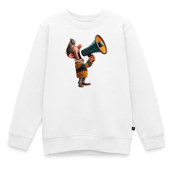 Cartoon Megaphone Speaker - Kids Premium Organic Sweatshirt - white - Front - AI Model Kid Male (0cm)