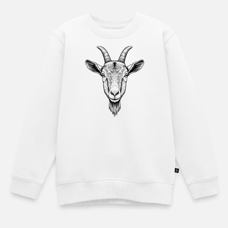 Ziege - Kinder Premium Organic Sweatshirt - Weiß