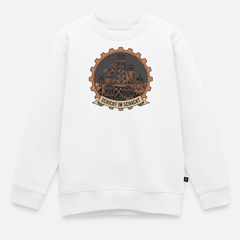 Décalage dans le puits de la mine - Sweat Premium enfant bio - blanc