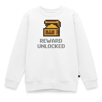 Pixel Chest Belohnung freigeschaltet - Kinder Premium Organic Sweatshirt - Weiß - Vorne - AI Model Kid Male (0cm)