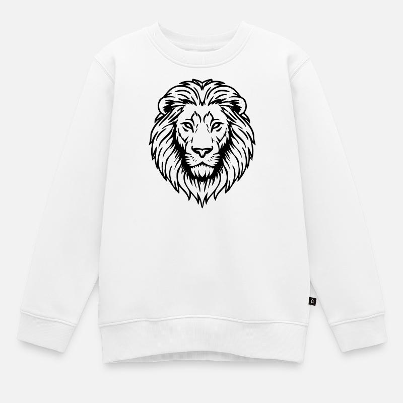 illustration de lion - Sweat Premium enfant bio - blanc