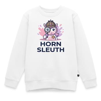 Horn Sleuth Lustige Einhorn-Detektiv-Krimi-Kunst - Kinder Premium Organic Sweatshirt - Weiß - Vorne - AI Model Kid Male (0cm)