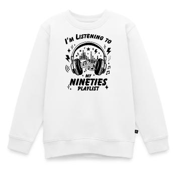Ich höre meine Neunziger-Playlist - Kinder Premium Organic Sweatshirt - Weiß - Vorne - AI Model Kid Male (0cm)