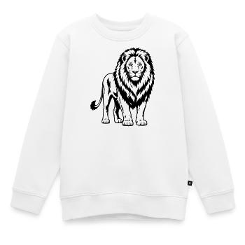 lion - Sweat Premium enfant bio - blanc - Devant - AI Model Kid Male (0cm)