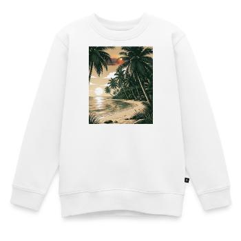 Plage asiatique - Sweat Premium enfant bio - blanc - Devant - AI Model Kid Male (0cm)
