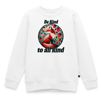 Sei freundlicher Fuchs im Erdbeerkreis - Kinder Premium Organic Sweatshirt - Weiß - Vorne - AI Model Kid Male (0cm)