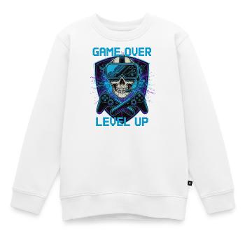 GAME OVER MONTE DE NIVEAU - Cyber Gamer Skull, lunettes VR - Sweat Premium enfant bio - blanc - Devant - AI Model Kid Male (0cm)