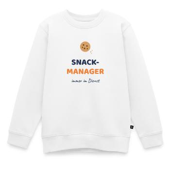 Snack Manager - Kinder Premium Organic Sweatshirt - Weiß - Vorne - AI Model Kid Male (0cm)