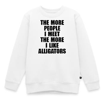 Plus je rencontre de gens – plus j’aime A - Sweat Premium enfant bio - blanc - Devant - AI Model Kid Male (0cm)