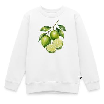 Limetten Aquarell Frische - Kinder Premium Organic Sweatshirt - Weiß - Vorne - AI Model Kid Male (0cm)