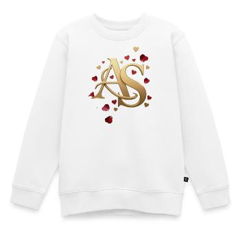 Goldenes AS Monogramm mit Rosen - Kinder Premium Organic Sweatshirt - Weiß - Vorne - AI Model Kid Male (0cm)