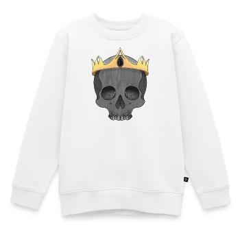 Kronen-Schädel: Königs Gothic-Desig - Kinder Premium Organic Sweatshirt - Weiß - Vorne - AI Model Kid Male (0cm)