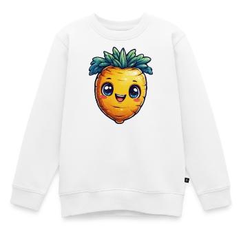 Kawaii Karotten Motiv - Kinder Premium Organic Sweatshirt - Weiß - Vorne - AI Model Kid Male (0cm)
