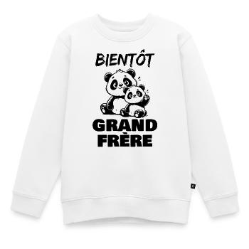 Bald ein großer Bruder - Kinder Premium Organic Sweatshirt - Weiß - Vorne - AI Model Kid Male (0cm)