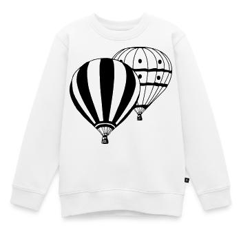 Heißluftballon Ballonfahrer Ballonfahrt Doppel(25) - Kinder Premium Organic Sweatshirt - Weiß - Vorne - AI Model Kid Male (0cm)