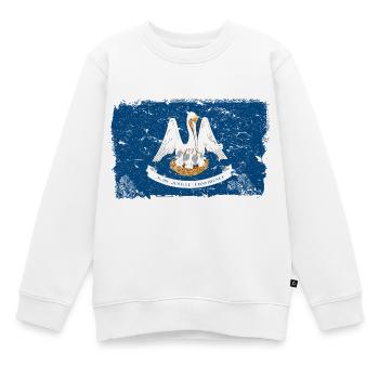 Louisiana Vintage Flagge - Kinder Premium Organic Sweatshirt - Weiß - Vorne - AI Model Kid Male (0cm)