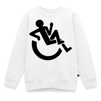 Entspannter Rollstuhlfahrer, Roller, Behinderter # - Kinder Premium Organic Sweatshirt - Weiß - Vorne - AI Model Kid Male (0cm)