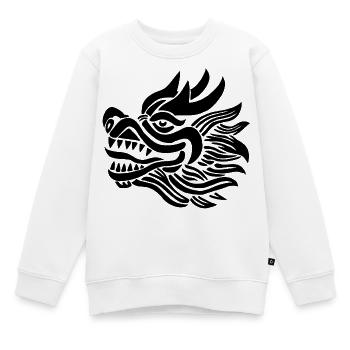 Tête de dragon chinois (noir) - Sweat Premium enfant bio - blanc - Devant - AI Model Kid Male (0cm)