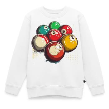 Boules de billard graphiques - Sweat Premium enfant bio - blanc - Devant - AI Model Kid Male (0cm)