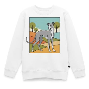 Lévrier italien - Sweat Premium enfant bio - blanc - Devant - AI Model Kid Male (0cm)