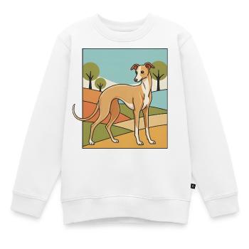 Lévrier italien - Sweat Premium enfant bio - blanc - Devant - AI Model Kid Male (0cm)