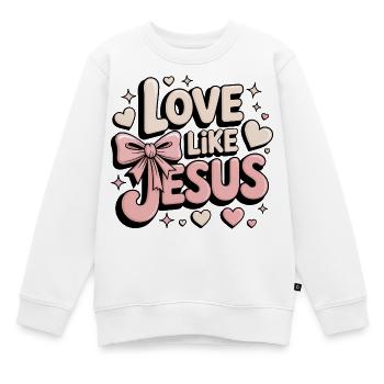 Love Like Jesus - Kinder Premium Organic Sweatshirt - Weiß - Vorne - AI Model Kid Male (0cm)