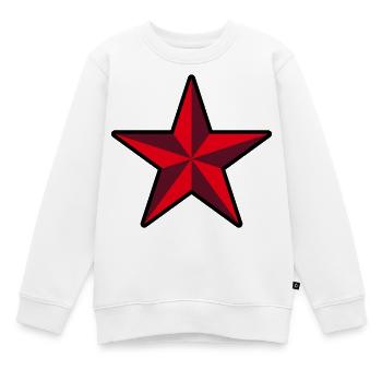 Roter Stern (Revolution / Outline / 3C) - Kinder Premium Organic Sweatshirt - Weiß - Vorne - AI Model Kid Male (0cm)