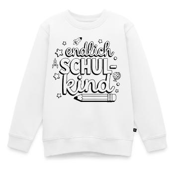 Endlich Schulkind Ausmalen Rakete Einschulung - Kinder Premium Organic Sweatshirt - Weiß - Vorne - AI Model Kid Male (0cm)