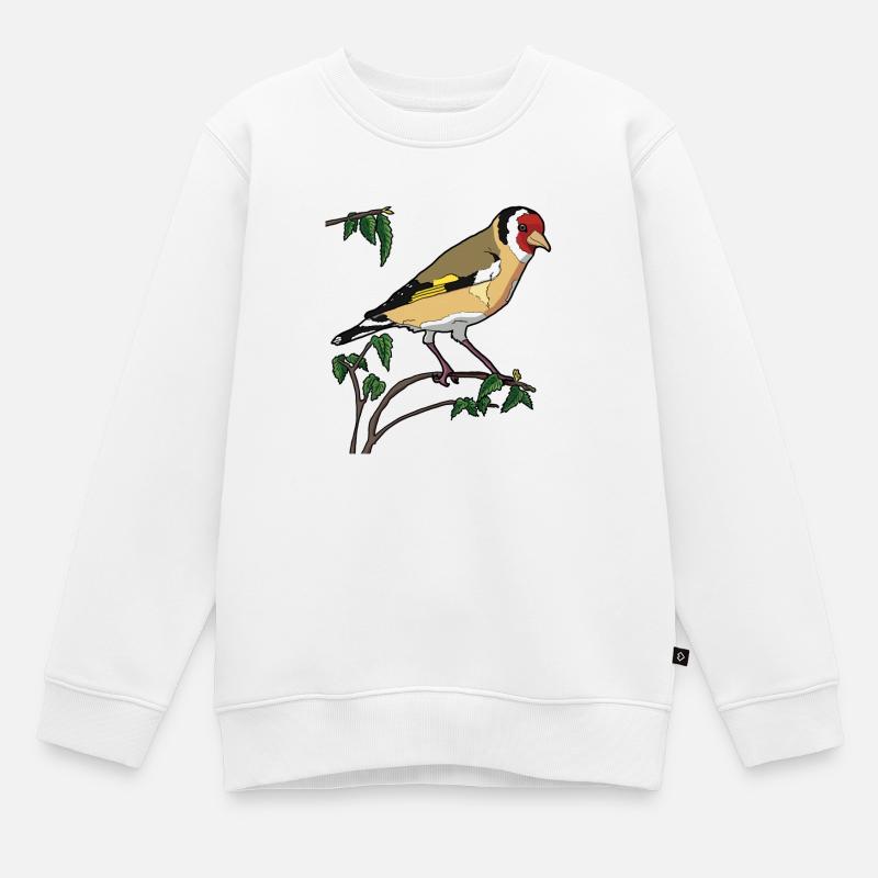 Chardonneret - Sweat Premium enfant bio - blanc