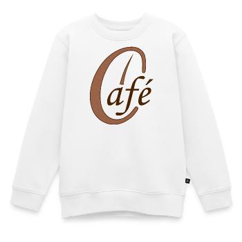 Kaffeebohne Café Kaffee - Kinder Premium Organic Sweatshirt - Weiß - Vorne - AI Model Kid Male (0cm)