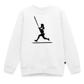 Stabhochsprung - Kinder Premium Organic Sweatshirt - Weiß - Vorne - AI Model Kid Male (0cm)
