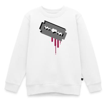 Lame de rasoir avec le cœur et le sang - Sweat Premium enfant bio - blanc - Devant - AI Model Kid Male (0cm)