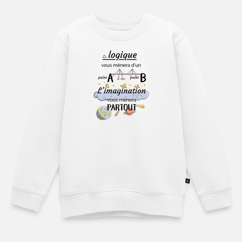 Citation imagination - Sweat Premium enfant bio - blanc