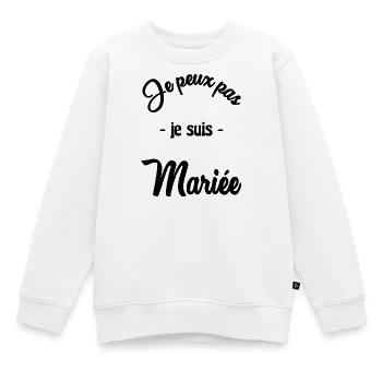 ICH KANN NICHT, ICH BIN VERHEIRATET - Kinder Premium Organic Sweatshirt - Weiß - Vorne - AI Model Kid Male (0cm)