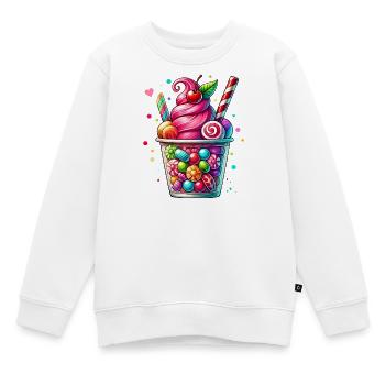 Pleasure for the Senses: Candy Milkshake Mug - Kids Premium Organic Sweatshirt - white - Front - AI Model Kid Male (0cm)