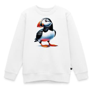 Papageitaucher - Kinder Premium Organic Sweatshirt - Weiß - Vorne - AI Model Kid Male (0cm)