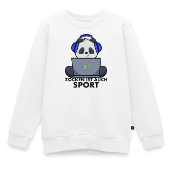 Nerd Shirt - Gamer Panda zocken ist auch Sport - Kinder Premium Organic Sweatshirt - Weiß - Vorne - AI Model Kid Male (0cm)