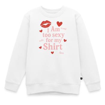 Spielerische, selbstbewusste Betonung - Kinder Premium Organic Sweatshirt - Weiß - Vorne - AI Model Kid Male (0cm)