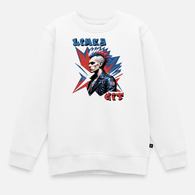 Limey Git British Punk Style Graphique - Sweat Premium enfant bio - blanc