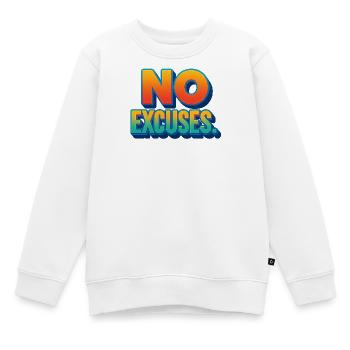 Keine Ausreden, Entschlossenheit und Energie - Kinder Premium Organic Sweatshirt - Weiß - Vorne - AI Model Kid Male (0cm)
