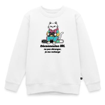Chat Gamer Console Retro - Sweat Premium enfant bio - blanc - Devant - AI Model Kid Male (0cm)
